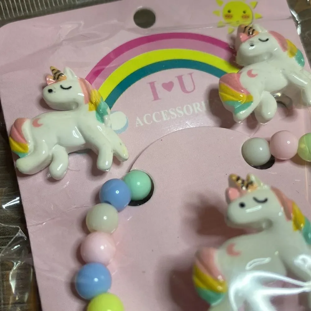 Pastel Rainbow Unicorn Jewelry Set